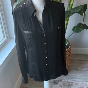 White House, Black market, black silk blouse size 8